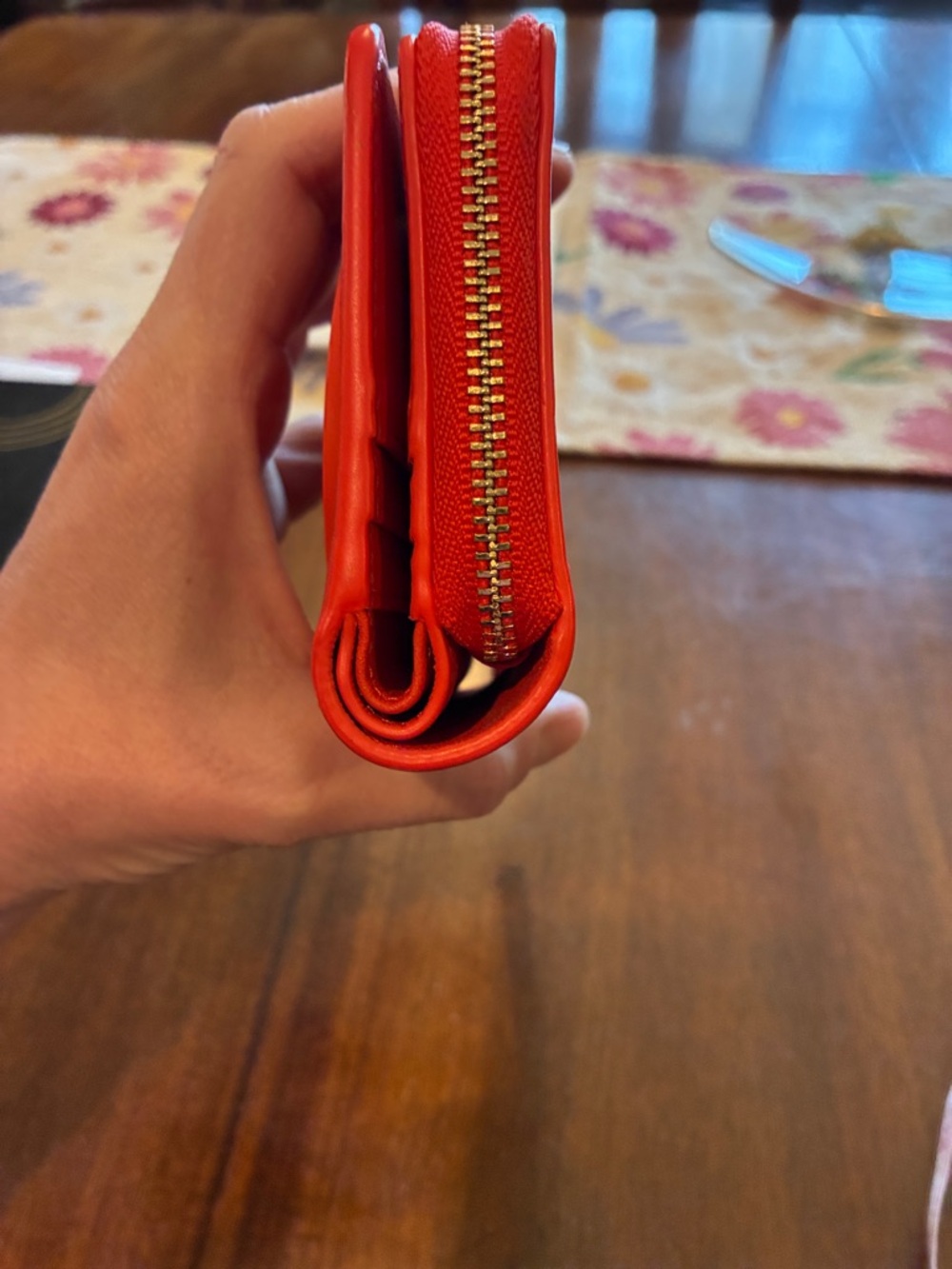 Tory Burch Bright orange Zip-Around Wallet with Logo Medallion - Picture 8 of 9